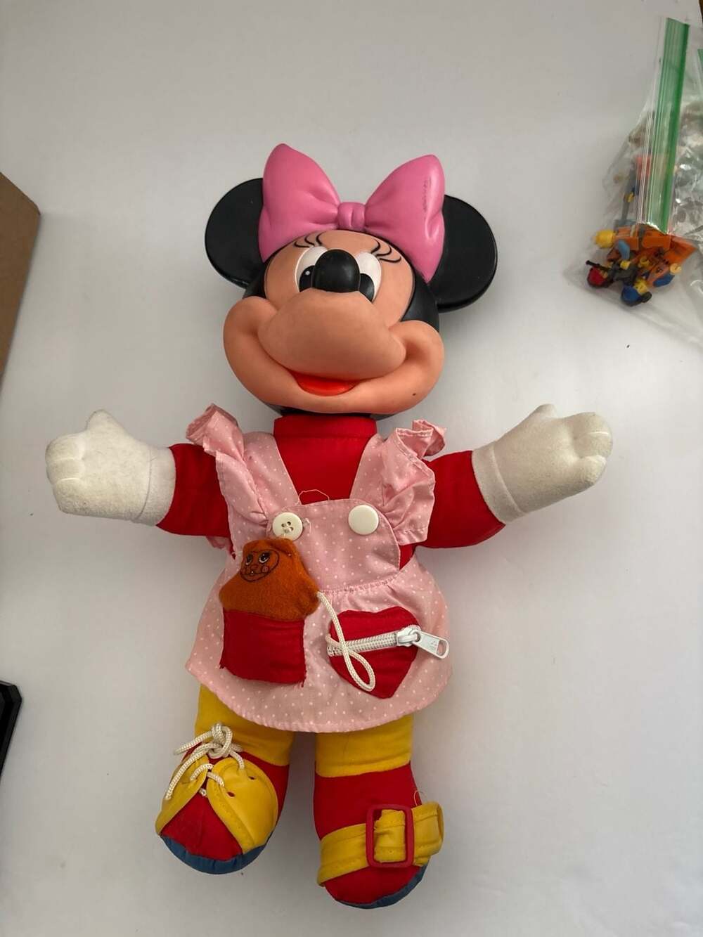 Vintage 1989 Mattel Disney Minnie Mouse Learn to Dress Me 15" Plush Doll